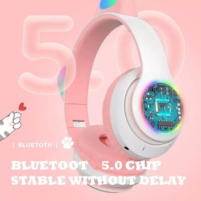 Zwart Bluetooth Cat Headphones, Vouwbare Draadloze Bluetooth-Hoofdtelefoons