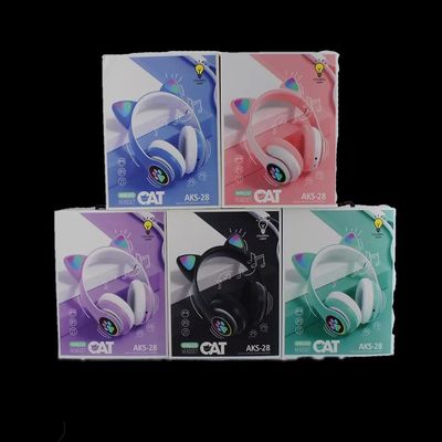 Zwart Bluetooth Cat Headphones, Vouwbare Draadloze Bluetooth-Hoofdtelefoons