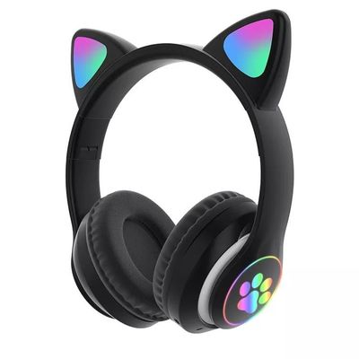 Zwart Bluetooth Cat Headphones, Vouwbare Draadloze Bluetooth-Hoofdtelefoons