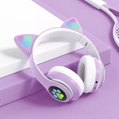 Zwart Bluetooth Cat Headphones, Vouwbare Draadloze Bluetooth-Hoofdtelefoons