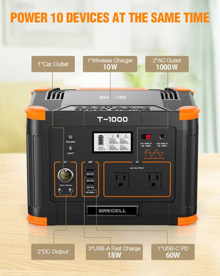 1000w het kamperen het Draagbare Krachtcentralelifepo4 Batterij Super Snelle Laden