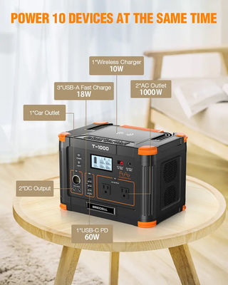 1000w het kamperen het Draagbare Krachtcentralelifepo4 Batterij Super Snelle Laden